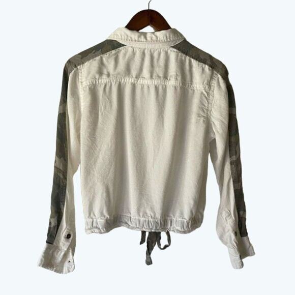Vintage Havana White Cropped Jacket | Cameo Trim, Lightweight Layer Size Small - Picture 3 of 14